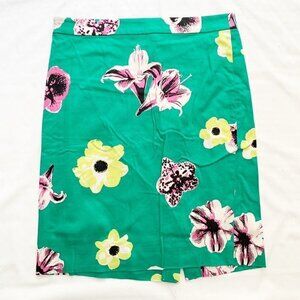 5/$25 J. Crew‎ the pencil skirt - green floral